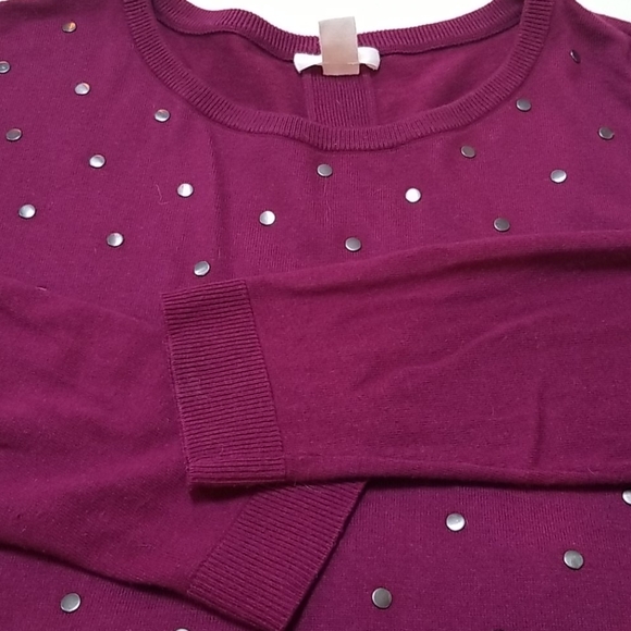 Caslon burgundy rivet cashmere sweater! Sz… - Picture 7 of 11